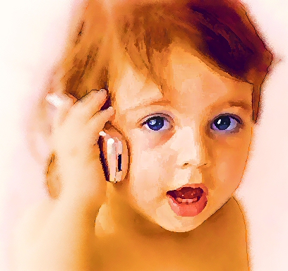 baby on cell phone