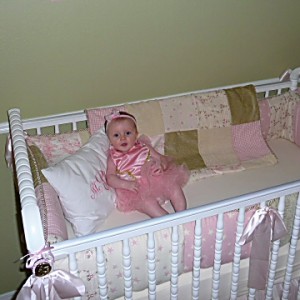 My baby girl in her crib