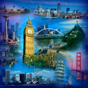 Travel Collage - London, San Francisco, Pisa, Seattle, Sydney, Rio de Janeiro
