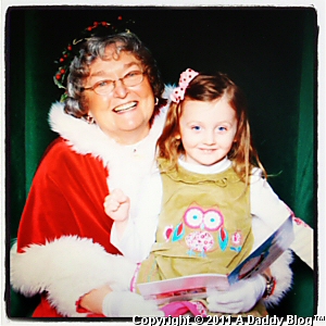 My Daughter at the Parks Mall with Mrs. Claus