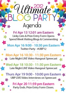 Ultimate Blog Party 2012 Agenda - via adaddyblog.com