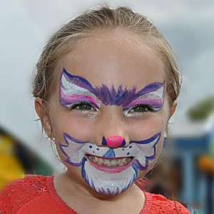 Girl with Cute Halloween Face Paint