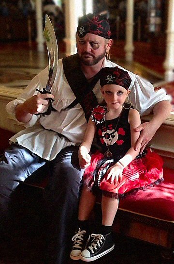 Our Daughter and Me made up for Halloween by Pirate League at Disney World
