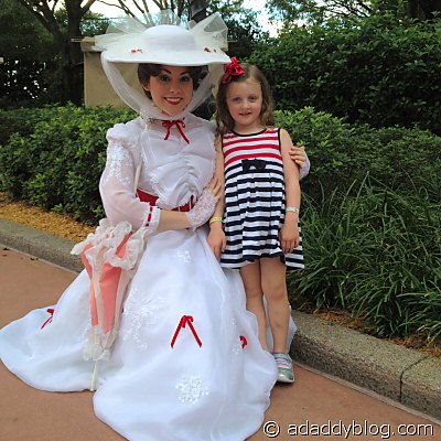 Our daughter with Mary Poppins at EPCOT United Kingdom