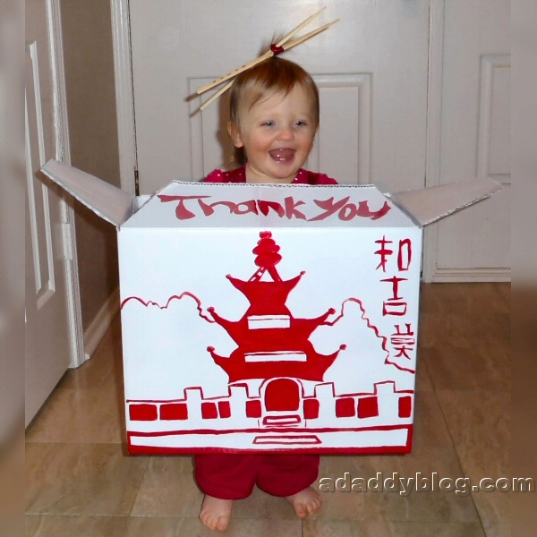 Our daughter's Cute Chinese Takeout Halloween Costume